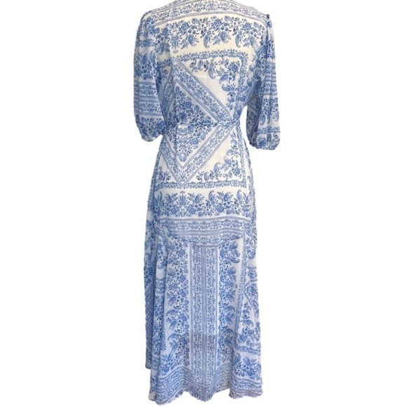 ⭐️ New Calvin Klein 8 Blue Chiffon Midi Wrap Dress - Picture 10 of 12